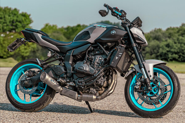 SPARK GRID-O Edelstahl Komplettanlage &ndash; Yamaha MT-07, XSR 700, R7 (21&ndash;26) &ndash; Euro 5/5+ homologiert